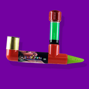 Apple Hi Volume Liquor CandyPipe in Purple Square Background 300x300